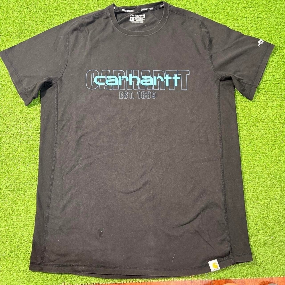 Carhartt Men's T-Shirt Gray Spellout Western Size M‎ Basic Tee